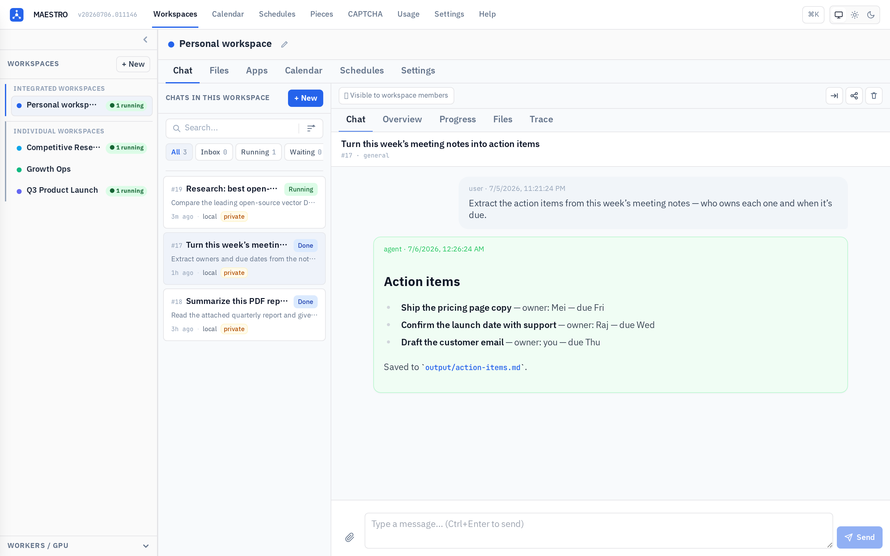 Workspaces